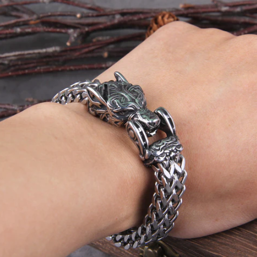 PULSERA LOBO - ACERO INOXIDABLE