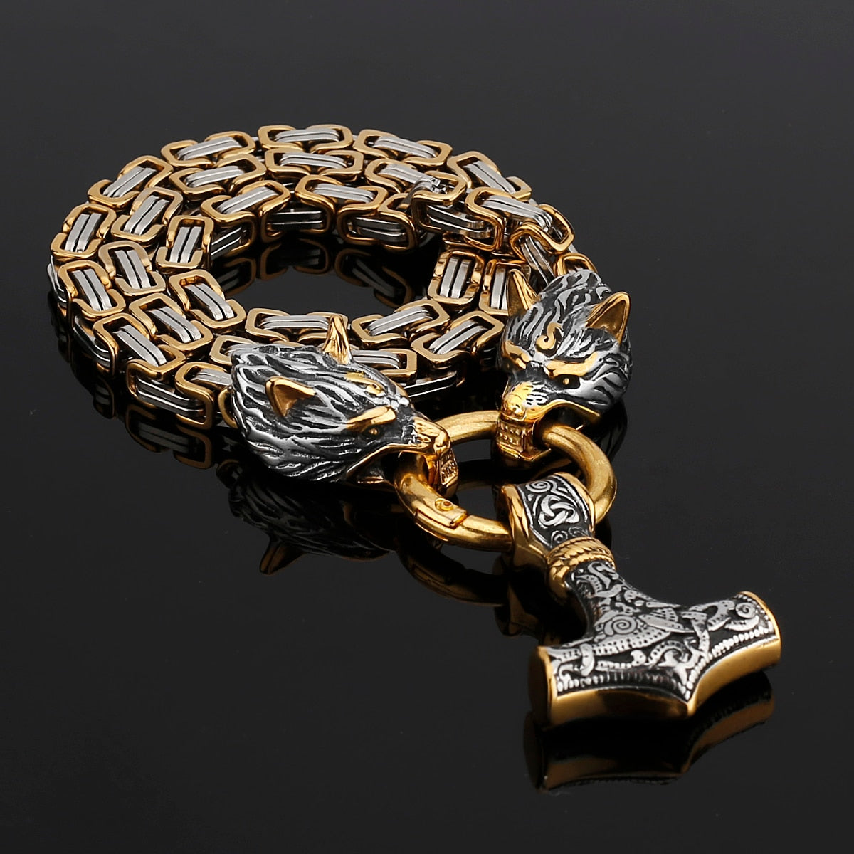 COLLAR LOBO VIKINGO - ACERO INOXIDABLE