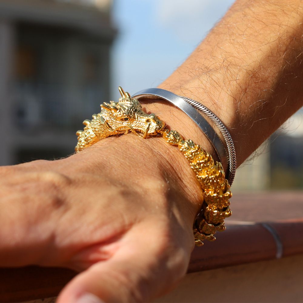 NUEVO - PULSERA DRAGÓN ORO