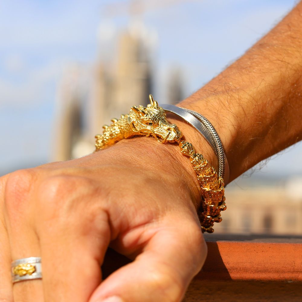 NUEVO - PULSERA DRAGÓN ORO